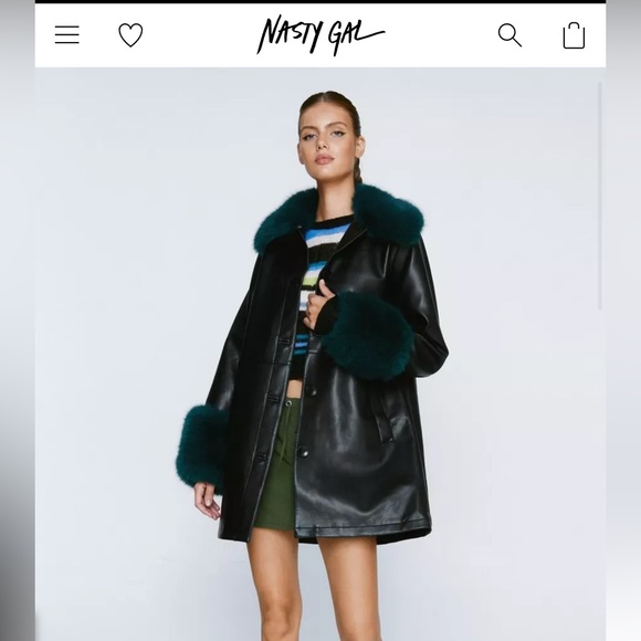 Nasty gal fur collar jacket - Picture 1 of 4
